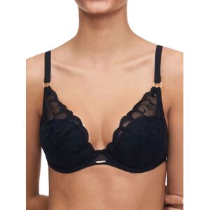 Chantelle Womens Fleurs Plunge T-Shirt Bra - Black Polyamide - Size 36e Chantelle Womens Fleurs Plunge T-Shirt Bra - Black Polyamide - Size 36e