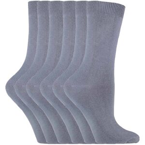 Sock Snob Womens - 6 Pairs Ladies Plain Coloured Cotton Socks - Grey - Size Uk 4-6.5 Sock Snob Womens - 6 Pairs Ladies Plain Coloured Cotton Socks - Grey - Size Uk 4-6.5