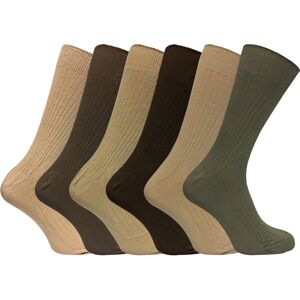 Sock Snob 6 Pack Mens Soft 100% Cotton Breathable Coloured Ribbed Dress Socks - Brown - Size 12-15 Sock Snob 6 Pack Mens Soft 100% Cotton Breathable Coloured Ribbed Dress Socks - Brown - Size 12-15