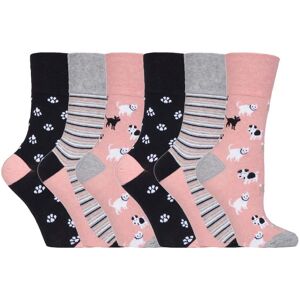 Gentle Grip Womens - 6 Pairs Ladies Non Elastic Socks - Gg169 - Pink Cotton - Size Uk 4-8 Gentle Grip Womens - 6 Pairs Ladies Non Elastic Socks - Gg169 - Pink Cotton - Size Uk 4-8