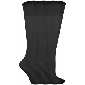Livia Womens - 3 Pairs Ladies Sheer 15 Denier Nylon Knee High Pop Socks - Black - Size Uk 4-6.5 Livia Womens - 3 Pairs Ladies Sheer 15 Denier Nylon Knee High Pop Socks - Black - Size Uk 4-6.5
