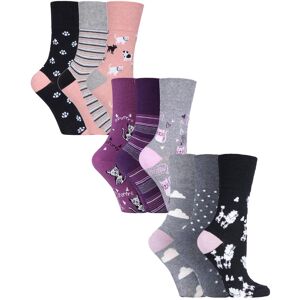 Gentle Grip 9 Pair Multipack Ladies Cotton Crew Non Elastic Socks Gentle Grip 9 Pair Multipack Ladies Cotton Crew Non Elastic Socks