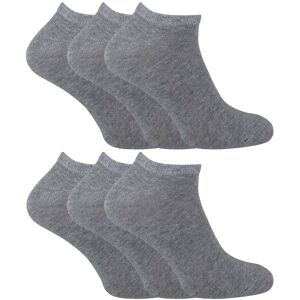 Sock Snob Womens - 6 Pack Mens Cotton Low Cut Quarter Gym / Trainer Socks - Grey - Size Uk 4-6.5 Sock Snob Womens - 6 Pack Mens Cotton Low Cut Quarter Gym / Trainer Socks - Grey - Size Uk 4-6.5