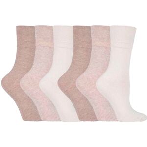 Iomi Womens Ladies 6 Pack Non Elastic Diabetic Socks With Hand Linked Toe Seams - Cream Cotton - Size Uk 4-6.5 Iomi Womens Ladies 6 Pack Non Elastic Diabetic Socks With Hand Linked Toe Seams - Cream Cotton - Size Uk 4-6.5
