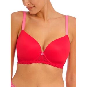Freya Womens Offbeat Moulded Demi T-Shirt Bra - Red Polyamide - Size 36e Freya Womens Offbeat Moulded Demi T-Shirt Bra - Red Polyamide - Size 36e