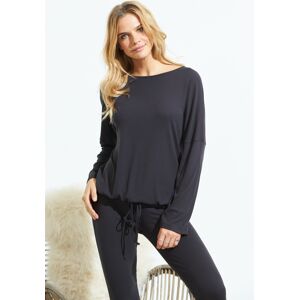 Sosandar Womens Slate Grey Rib Drawstring Loungewear Top Viscose - Size 6 Uk Sosandar Womens Slate Grey Rib Drawstring Loungewear Top Viscose - Size 6 Uk