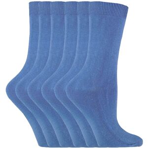 Sock Snob Womens - 6 Pairs Ladies Plain Coloured Cotton Socks - Blue/navy - Size Uk 4-6.5 Sock Snob Womens - 6 Pairs Ladies Plain Coloured Cotton Socks - Blue/navy - Size Uk 4-6.5