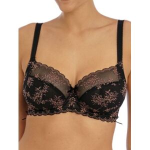 Freya Womens Offbeat Decadence Side Support Bra - Vintage Rose - Black Polyamide - Size 34e Freya Womens Offbeat Decadence Side Support Bra - Vintage Rose - Black Polyamide - Size 34e
