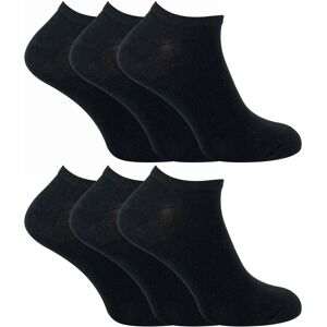 Sock Snob Womens - 6 Pack Mens Cotton Low Cut Quarter Gym / Trainer Socks - Black - Size Uk 4-6.5 Sock Snob Womens - 6 Pack Mens Cotton Low Cut Quarter Gym / Trainer Socks - Black - Size Uk 4-6.5