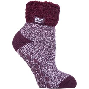 Heat Holders Womens Ladies Non Slip Thermal Low Cut Ankle Slipper Bed Socks With Grips - Burgundy Nylon - Size 4-6.5 Heat Holders Womens Ladies Non Slip Thermal Low Cut Ankle Slipper Bed Socks With Grips - Burgundy Nylon - Size 4-6.5