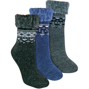 Sock Snob Womens 3 Pack Ladies Wool Nordic Design Bed Socks - Black / Charcoal / Denim - Multicolour - Size Uk 4-8 Sock Snob Womens 3 Pack Ladies Wool Nordic Design Bed Socks - Black / Charcoal / Denim - Multicolour - Size Uk 4-8