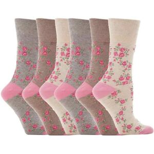 Gentle Grip Womens - 6 Pairs Ladies Non Elastic Socks - Gg33 - Beige Cotton - Size Uk 4-8 Gentle Grip Womens - 6 Pairs Ladies Non Elastic Socks - Gg33 - Beige Cotton - Size Uk 4-8