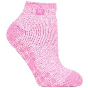 Heat Holders Womens Ladies 2.3 Tog Thermal Low Cut Ankle Slipper Socks In 4 Colours - Pink & White Nylon - Size 4-6.5 Heat Holders Womens Ladies 2.3 Tog Thermal Low Cut Ankle Slipper Socks In 4 Colours - Pink & White Nylon - Size 4-6.5