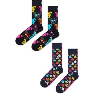 Happy Socks Unisex 2 Pack Classic Dog Thumbs Up Crew - Multicolour Cotton - Size Uk 7-11 Happy Socks Unisex 2 Pack Classic Dog Thumbs Up Crew - Multicolour Cotton - Size Uk 7-11