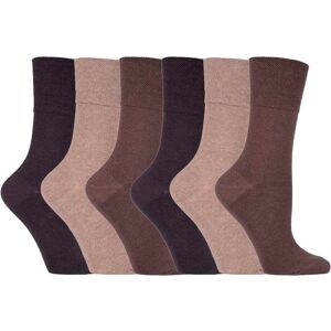 Iomi Womens Ladies 6 Pack Non Elastic Diabetic Socks With Hand Linked Toe Seams - Brown Cotton - Size Uk 4-6.5 Iomi Womens Ladies 6 Pack Non Elastic Diabetic Socks With Hand Linked Toe Seams - Brown Cotton - Size Uk 4-6.5