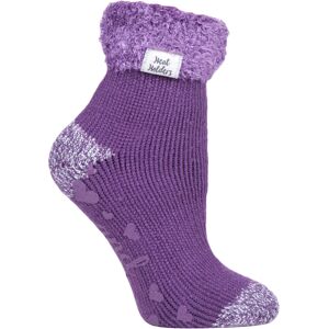 Heat Holders Womens Ladies Non Slip Thermal Low Cut Ankle Slipper Bed Socks With Grips - Violet Nylon - Size 4-6.5 Heat Holders Womens Ladies Non Slip Thermal Low Cut Ankle Slipper Bed Socks With Grips - Violet Nylon - Size 4-6.5
