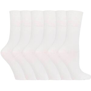 Gentle Grip Womens Non Elastic Socks - White - Cotton - 6 Pairs - UK 4-8 Gentle Grip Womens Non Elastic Socks - White - Cotton - 6 Pairs - UK 4-8