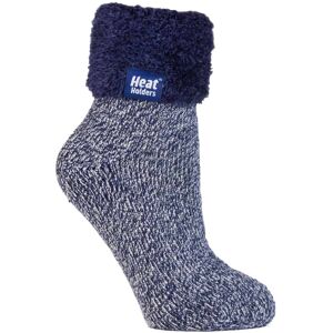 Heat Holders Womens Ladies Non Slip Thermal Low Cut Ankle Slipper Bed Socks With Grips - Indigo Blue Nylon - Size 4-6.5 Heat Holders Womens Ladies Non Slip Thermal Low Cut Ankle Slipper Bed Socks With Grips - Indigo Blue Nylon - Size 4-6.5