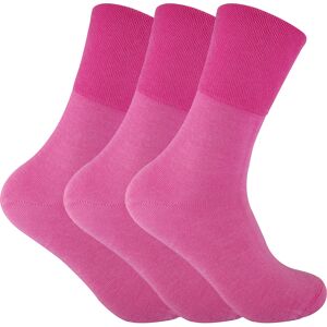 Sock Snob Womens 3 Pack Ladies Non Elastic Thermal Diabetic Socks For Poor Circulation - Pink Cotton - Size Uk 4-6.5 Sock Snob Womens 3 Pack Ladies Non Elastic Thermal Diabetic Socks For Poor Circulation - Pink Cotton - Size Uk 4-6.5