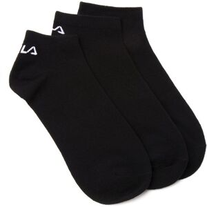 Fila Mens 3 Pack Trainer Socks - Black Cotton - Size Large Fila Mens 3 Pack Trainer Socks - Black Cotton - Size Large