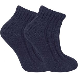 Sock Snob Womens - Ladies Chunky Ribbed Low Cut Wool Blend Ankle Boot Socks - Navy Cotton - Size Uk 4-6.5 Sock Snob Womens - Ladies Chunky Ribbed Low Cut Wool Blend Ankle Boot Socks - Navy Cotton - Size Uk 4-6.5
