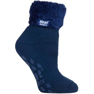 Heat Holders Womens Ladies Non Slip Thermal Low Cut Ankle Slipper Bed Socks With Grips - Navy Nylon - Size 4-6.5 Heat Holders Womens Ladies Non Slip Thermal Low Cut Ankle Slipper Bed Socks With Grips - Navy Nylon - Size 4-6.5