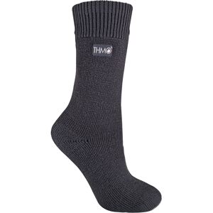 Thmo Womens - 1 Pair Ladies Thick Fleece Lined Warm Thermal Socks For Winter - Grey - Size Uk 4-6.5 Thmo Womens - 1 Pair Ladies Thick Fleece Lined Warm Thermal Socks For Winter - Grey - Size Uk 4-6.5