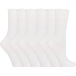 Iomi Womens Ladies 6 Pack Non Elastic Diabetic Socks With Hand Linked Toe Seams - White Cotton - Size Uk 4-6.5 Iomi Womens Ladies 6 Pack Non Elastic Diabetic Socks With Hand Linked Toe Seams - White Cotton - Size Uk 4-6.5