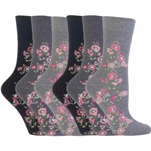 Gentle Grip Womens - 6 Pairs Ladies Non Elastic Socks - Gg45 - Grey Cotton - Size Uk 4-8 Gentle Grip Womens - 6 Pairs Ladies Non Elastic Socks - Gg45 - Grey Cotton - Size Uk 4-8