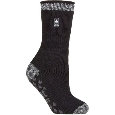 Heat Holders Womens - Ladies Thick Winter Thermal Non Slip Slipper Socks - Black - Size 4-6.5 (Uk Shoe) Heat Holders Womens - Ladies Thick Winter Thermal Non Slip Slipper Socks - Black - Size 4-6.5 (Uk Shoe)