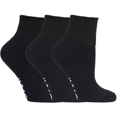 Iomi Mens - 3 Pairs Cotton Cushioned Diabetic Socks For Swollen Feet And Legs - Black - Size Uk 12-14 Iomi Mens - 3 Pairs Cotton Cushioned Diabetic Socks For Swollen Feet And Legs - Black - Size Uk 12-14