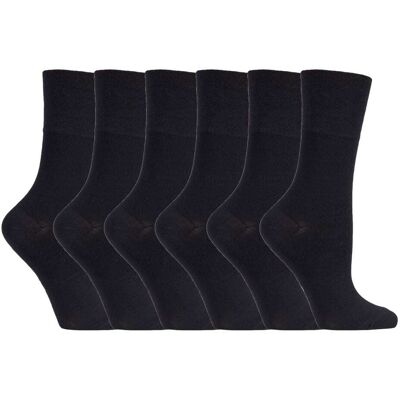 Gentle Grip Womens Sock Shop - 6 Pairs Ladies Non Elastic Bamboo Socks - Solrm31 - Black Nylon - Size Uk 4-8 Gentle Grip Womens Sock Shop - 6 Pairs Ladies Non Elastic Bamboo Socks - Solrm31 - Black Nylon - Size Uk 4-8