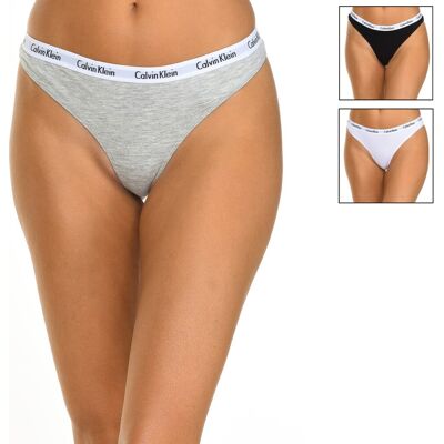 Calvin Klein Womens Pack 3 Thongs - Multicolour Cotton - Size X-Large Calvin Klein Womens Pack 3 Thongs - Multicolour Cotton - Size X-Large