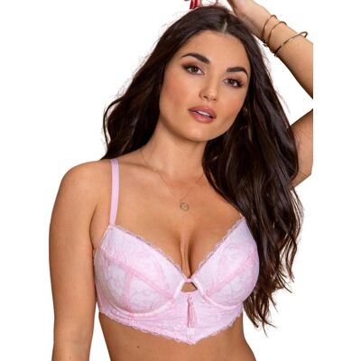 Pour Moi Womens Parisienne Longline Bra - Pink Polyamide - Size 32d Pour Moi Womens Parisienne Longline Bra - Pink Polyamide - Size 32d