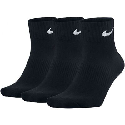 Nike Unisex Dry Cushion Everyday Ankle Socks (3 Pairs) In Black Cotton - Size X-Large Nike Unisex Dry Cushion Everyday Ankle Socks (3 Pairs) In Black Cotton - Size X-Large
