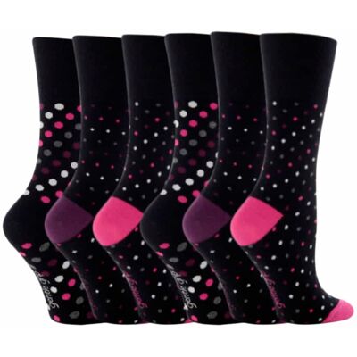 Gentle Grip Womens - 6 Pairs Ladies Non Elastic Socks - Gg07 - Black Cotton - Size Uk 4-8 Gentle Grip Womens - 6 Pairs Ladies Non Elastic Socks - Gg07 - Black Cotton - Size Uk 4-8