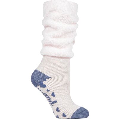 Heat Holders Womens - Ladies Soft Fluffy Slouch Top Non Slip Slipper Thermal Bed Socks With Grippers - Mauve (Slouch) - Pink - Size Uk 4-8 Heat Holders Womens - Ladies Soft Fluffy Slouch Top Non Slip Slipper Thermal Bed Socks With Grippers - Mauve (Slouch) - Pink - Size Uk 4-8