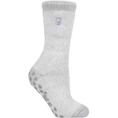 Heat Holders Womens - Ladies Thick Winter Thermal Non Slip Slipper Socks - Silver - Size 4-6.5 (Uk Shoe) Heat Holders Womens - Ladies Thick Winter Thermal Non Slip Slipper Socks - Silver - Size 4-6.5 (Uk Shoe)