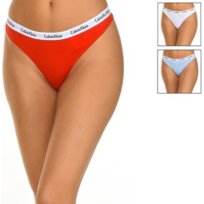 Calvin Klein Womens Pack 3 Thongs - Multicolour Cotton - Size X-Large Calvin Klein Womens Pack 3 Thongs - Multicolour Cotton - Size X-Large
