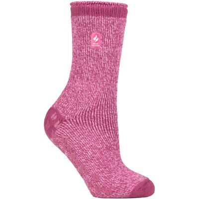 Heat Holders Womens Thick Winter Thermal Non Slip Slipper Socks - Pink - Size UK 4-6.5 Heat Holders Womens Thick Winter Thermal Non Slip Slipper Socks - Pink - Size UK 4-6.5