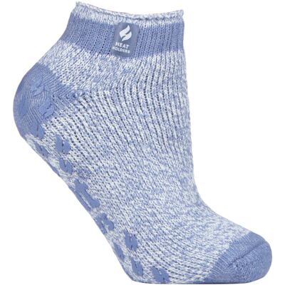 Heat Holders Womens - Ladies Non Slip Thermal Ankle Slipper Socks With Grips - Blue - Size Uk 4-6.5 Heat Holders Womens - Ladies Non Slip Thermal Ankle Slipper Socks With Grips - Blue - Size Uk 4-6.5