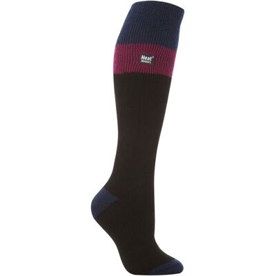 Heat Holders Womens Fleece Lined Knee High Thermal Ski Socks - Black / Fuchsia - Size 4-8 Heat Holders Womens Fleece Lined Knee High Thermal Ski Socks - Black / Fuchsia - Size 4-8