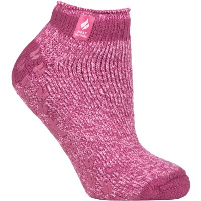 Heat Holders Womens - Ladies Non Slip Thermal Ankle Slipper Socks With Grips - Pink - Size Uk 4-6.5 Heat Holders Womens - Ladies Non Slip Thermal Ankle Slipper Socks With Grips - Pink - Size Uk 4-6.5