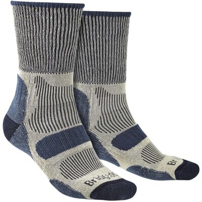 Bridgedale Mens Hiking Lightweight Cotton Boot Socks - Indigo - Size Uk 12-15 Bridgedale Mens Hiking Lightweight Cotton Boot Socks - Indigo - Size Uk 12-15