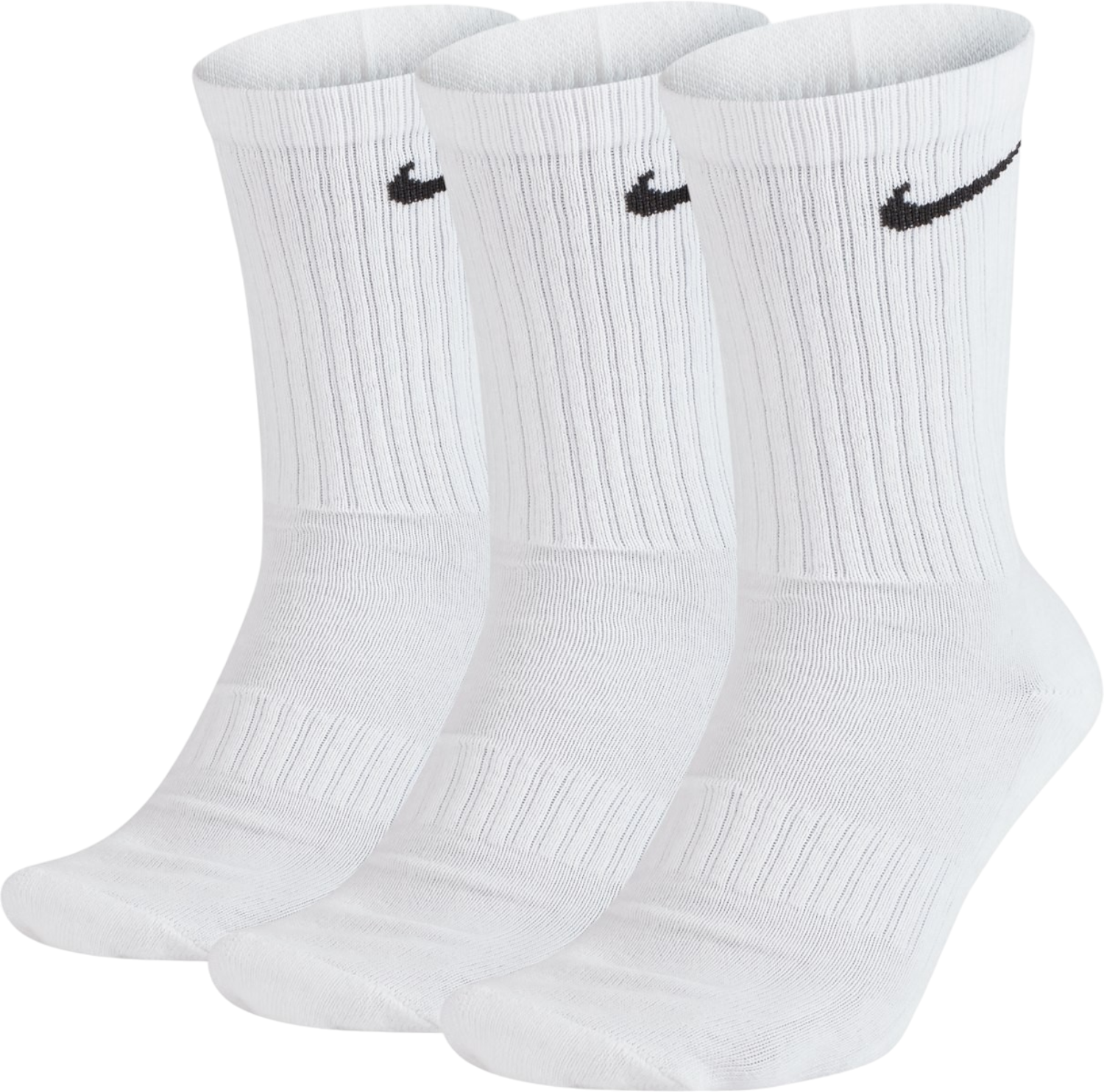 Nike Unisex Everyday Cushion Crew Training Socks (3 Pairs) In White Cotton - Size Medium