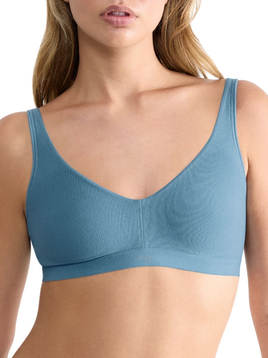 Sloggi Womens Ever Ease Soft Bra - Blue Polyamide - Size Medium