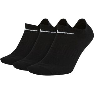 Nike Sx7678 Unisex Everyday Lightweight Training No Show Socks Black 3 Pair Cotton - Size X-Large