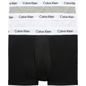 Calvin Klein Mens 3 Pack Trunks - Mid Rise - Cotton Stretch, Black/white/grey - Multicolour - Size X-Large