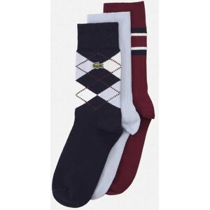 Lacoste Mens 3 Pack Of Cotton Socks In Multi Colour - Multicolour - Size Uk 5.5-8