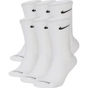 Nike Unisex Everyday Plus Cushioned Training Crew Socks (6 Pairs) White Cotton - Size Small